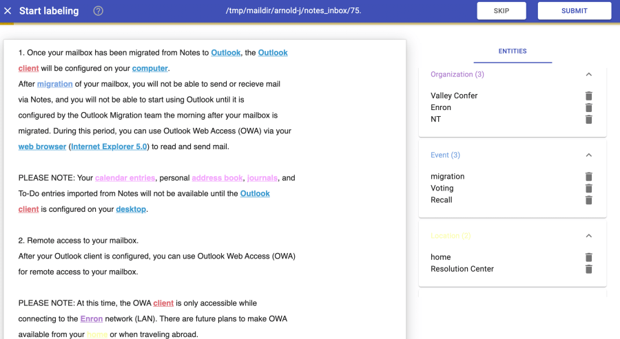 entity recognition